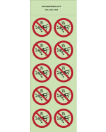 Autocollants photoluminescents  Ne pas déclencher de feux d’artifice  - P040  norme iso 7010 – par Lot de 10