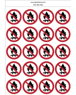 Autocollants Feux de camp interdits - P045 norme iso 7010 – par Lot de 20