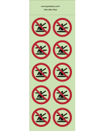 Autocollants photoluminescents  Ne pas s’étirer hors de la luge  - P046  norme iso 7010 – par Lot de 10