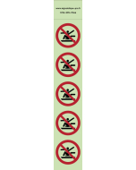 Autocollants photoluminescents  Ne pas s’étirer hors de la luge  - P046  norme iso 7010 – par Lot de 5
