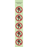 Autocollants photoluminescents Ne pas courir  -P048  norme iso 7010 – par Lot de 5