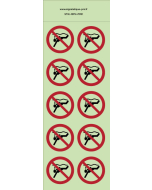 Autocollants photoluminescents  Plongée autonome interdite  - P051  norme iso 7010 – par Lot de 10