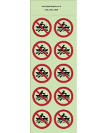 Autocollants photoluminescents  Embarcations sans moteur interdites  - P055  norme iso 7010 – par Lot de 10