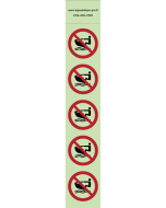 Autocollants photoluminescents  Scooters des mers interdits  - P057  norme iso 7010 – par Lot de 5