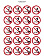 Autocollants  Ne pas sauter dans l’eau - P061 norme iso 7010 – par Lot de 20