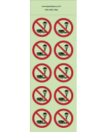 Autocollants photoluminescents  Pratique du parachute ascensionnel interdite  - P066  norme iso 7010 – par Lot de 10