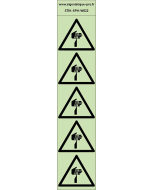 Autocollants photoluminescents Éléments pointus, risque de coupure de la main 5Ph