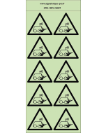 Autocollants photoluminescents  blessures causées par des véhicules automatisés ou télécommandés 10Ph