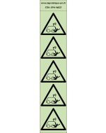 Autocollants photoluminescents  blessures causées par des véhicules automatisés ou télécommandés 5Ph