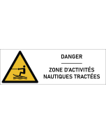 Signalétique danger zone d’activités nautiques tractées