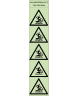 Autocollants photoluminescents Zone de pratique du surf  5Ph