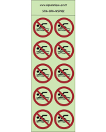 Autocollants photoluminescents Ne pas nager 10Ph