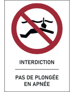 Panneau Pas de plongée en apnée