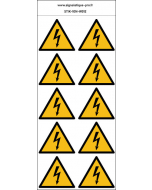 Autocollants électricité - W012 norme iso 7010 – par Lot de 10