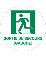 Panneau pictogramme Sortie de secours gauche
