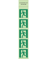 Autocollants photoluminescents Sortie de secours-gauche 5Ph