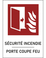 Panneau incendie sécurité porte coupe-feu