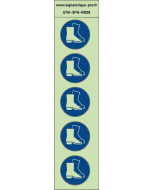 Autocollants photoluminescents Protection obligatoire des pieds (chaussure de sécurité)  5Ph