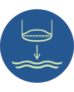 Panneau d' obligation abaisser l'embarcation de sauvetage à l'eau lors de son lancement photoluminescent