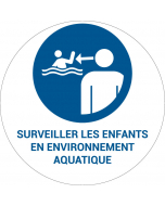 Panneau pictogramme Surveiller les enfants en environnement aquatique
