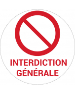 Panneau pictogramme Interdiction générale
