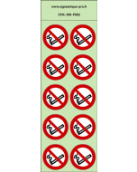 Autocollants photoluminescents Interdiction de fumer - P002 norme iso 7010 – par Lot de 10