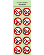 Autocollants photoluminescents Interdiction de fumer - P002 norme iso 7010 – par Lot de 10