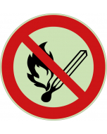 Panneau flammes nues interdites photoluminescent