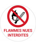 Panneau pictogramme Flammes nues interdites