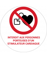 Panneau pictogramme Interdit aux personnes porteuses d’un stimulateur cardiaque
