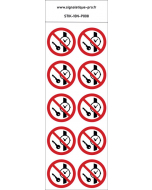 Panneau Articles métalliques ou montres interdits 10N
