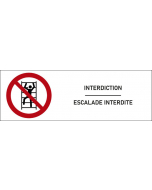 Signalétique interdiction Escalade interdite - format rectangle