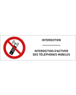 Panneaux EN ISO 7010 A3/A4/A5 Interdiction D'activer Des Téléphones