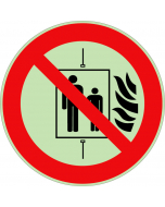 Panneau interdiction d'utiliser l'ascenseur en cas d'incendie photoluminescent