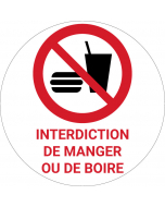 Panneau pictogramme Interdiction de manger ou de boire
