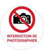 Panneau pictogramme Interdiction de photographier
