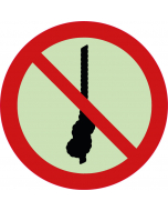 Panneau interdit de faire de nœuds avec la corde photoluminescent
