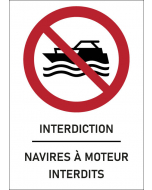 Panneau Navires à moteur interdits