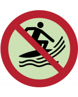  Panneau  Pratique du surf interdite photoluminescent