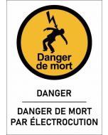 Panneau Danger de mort par électrocution 2 format A