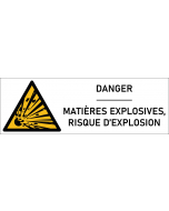 Signalétique danger matières explosives, risque d’explosion 