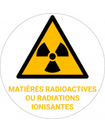 Panneau pictogramme Matières radioactives ou radiations ionisantes