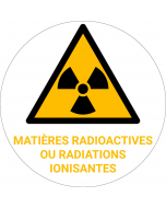 Panneau pictogramme Matières radioactives ou radiations ionisantes