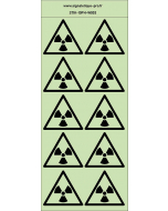 Autocollants photoluminescents Matières radioactives ou radiations ionisantes 10Ph