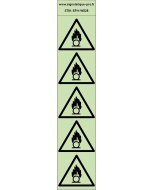 Autocollants photoluminescents Substances comburantes 5Ph