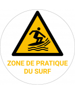 Panneau pictogramme Zone de pratique du surf
