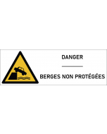 Signalétique danger berges non protégées - format rectangle