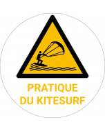 Panneau pictogramme Pratique du kitesurf