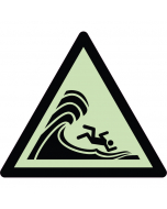 Panneau de danger vagues déferlantes ou hautes photoluminescent