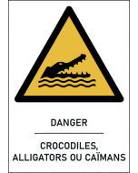 Panneau Crocodiles, alligators ou caïmans